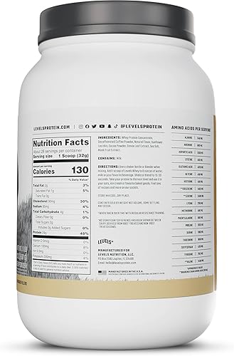 Miniatura 7 de Levels - 100 proteína de suero de leche sin hormonas capuchino 2 libras