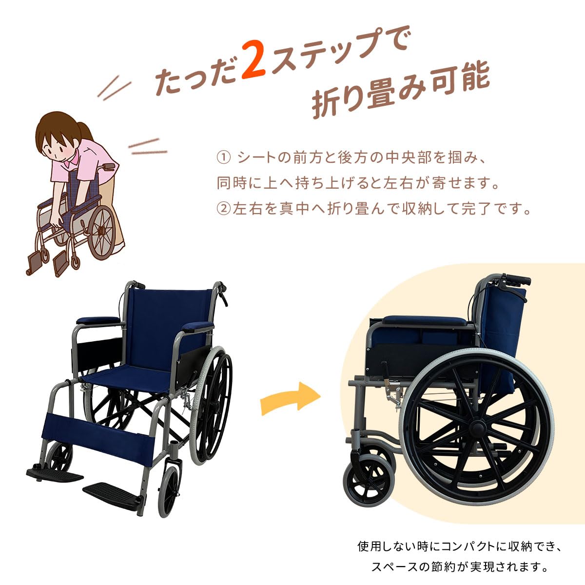 Amazon | RAKU 車椅子 自走式 介助式 兼用 24インチノーパンクタイヤ 