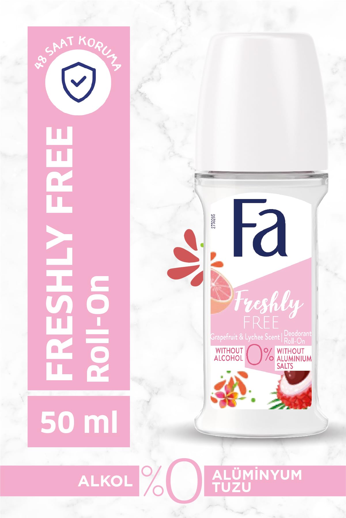 Fa Freshly Free Greyfurt & Liçi Kadın Roll-On 1 Adet