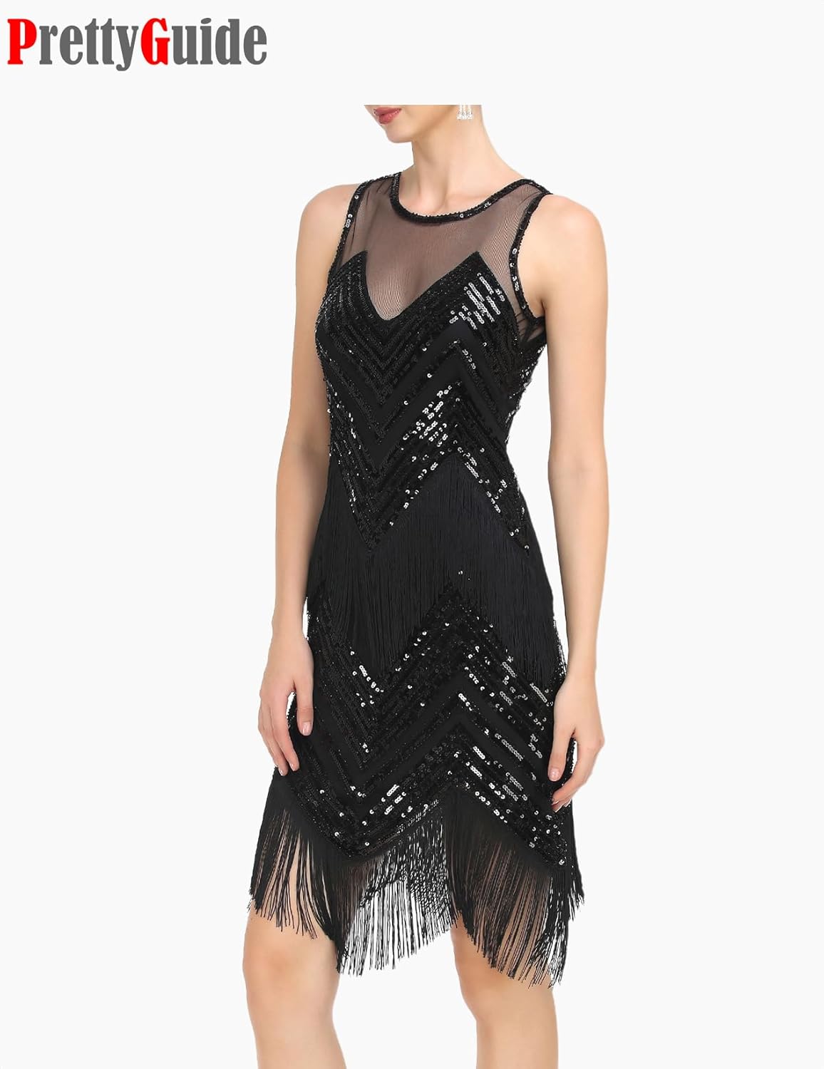 PrettyGuide 1920s Flapper Dresses for Women Sequin Beaded Art Deco Fringe Great Gatsby Cocktail Party Dress - Image 2