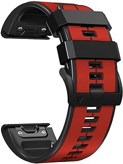 Abanen Quick Fit 22mm Silicone Watch Bands for Garmin Forerunner 955 / Fenix 7 / epix 2 / Fenix 6 / Fenix 5, Soft Sport Bicolor Waterproof Wristband Strap for Gramin Instinct 2 Solar/Crossover Solar