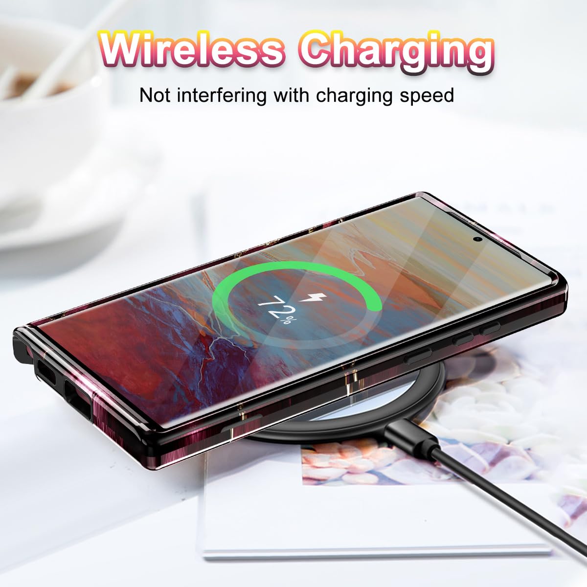 Btscase Funda para Samsung Galaxy S22 Ultra 5G, diseño de mármol 3 en 1, resistente, a prueba de golpes, cuerpo completo, policarbonato duro y silicona suave, protección contra caídas, para mujeres y