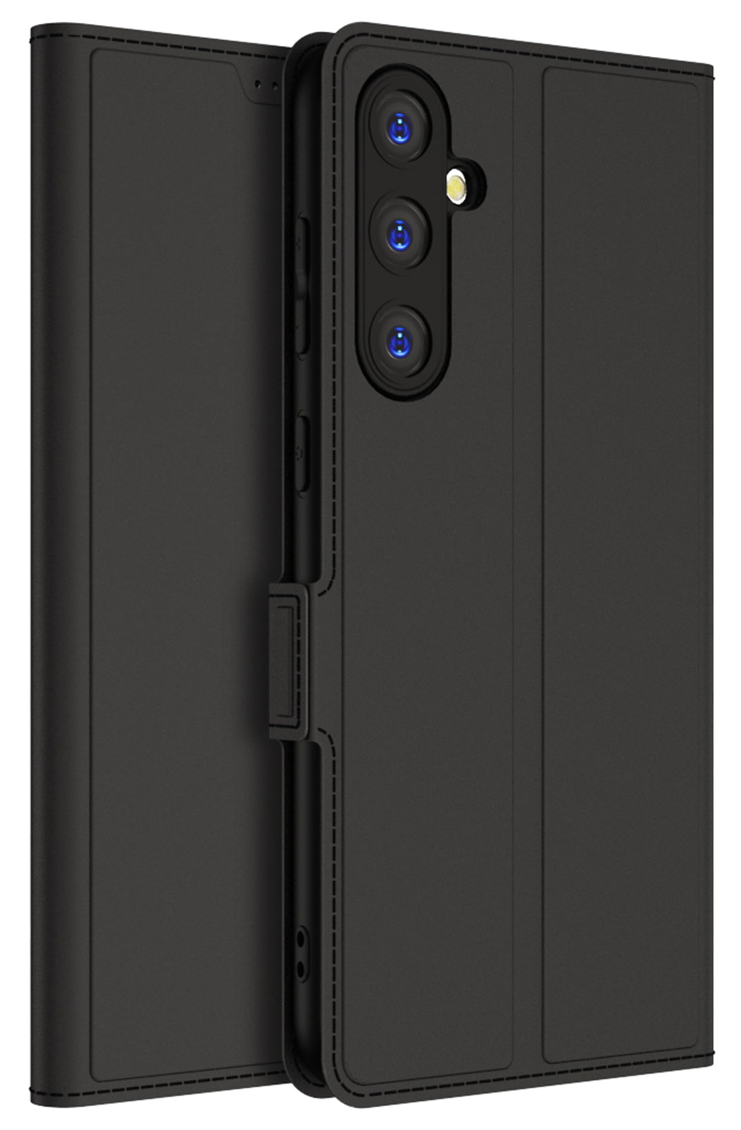 Kapa Noble Slim Magnetic Leather Flip Case Cover for Samsung Galaxy S23 FE | Card Holder Stand Leather Flip Wallet Case (Black)