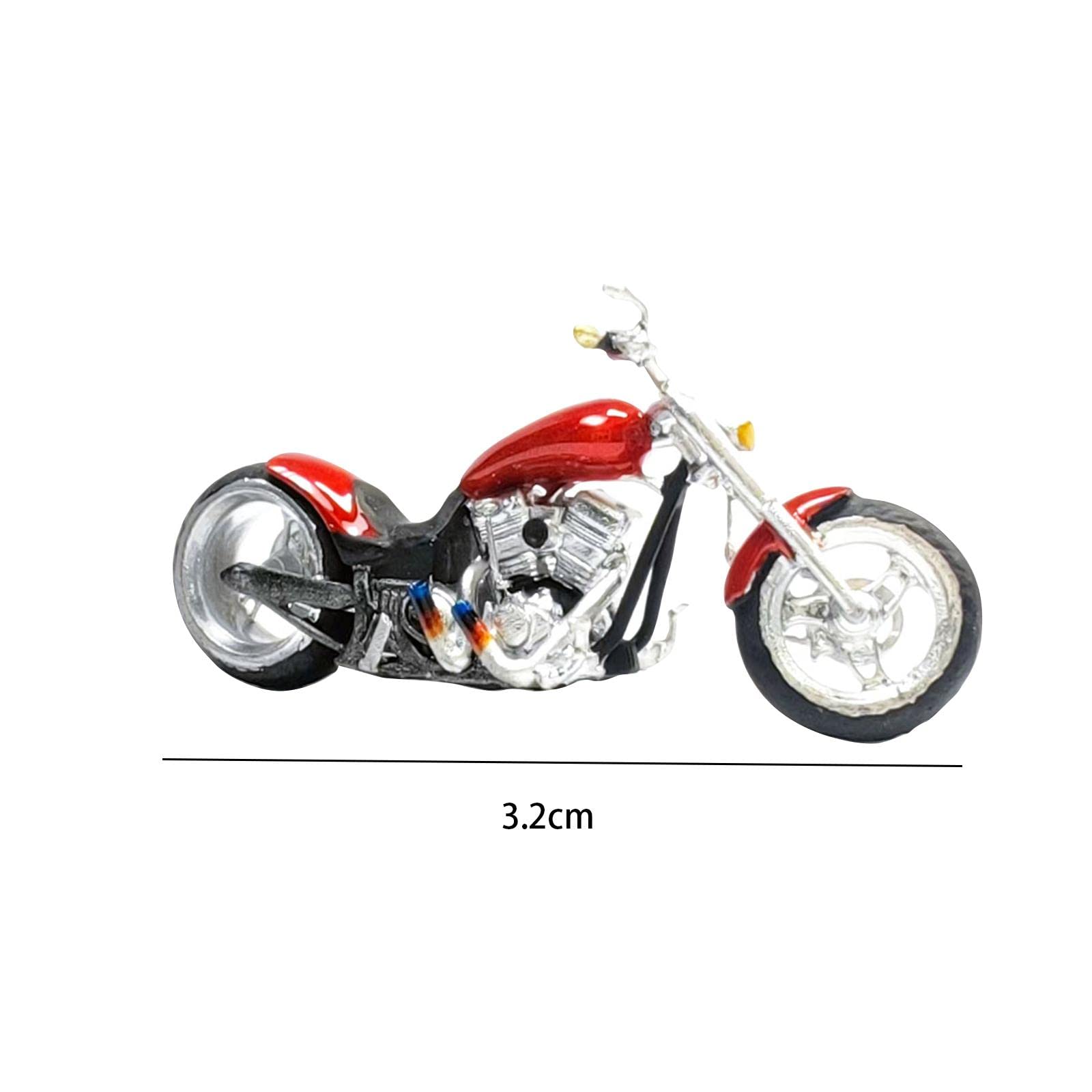 Figure Realistiche di Motociclette Dipinte in 1/64 per Diorami Ferroviari, Modellini di Veicoli per La Decorazione di Scene, Rosso