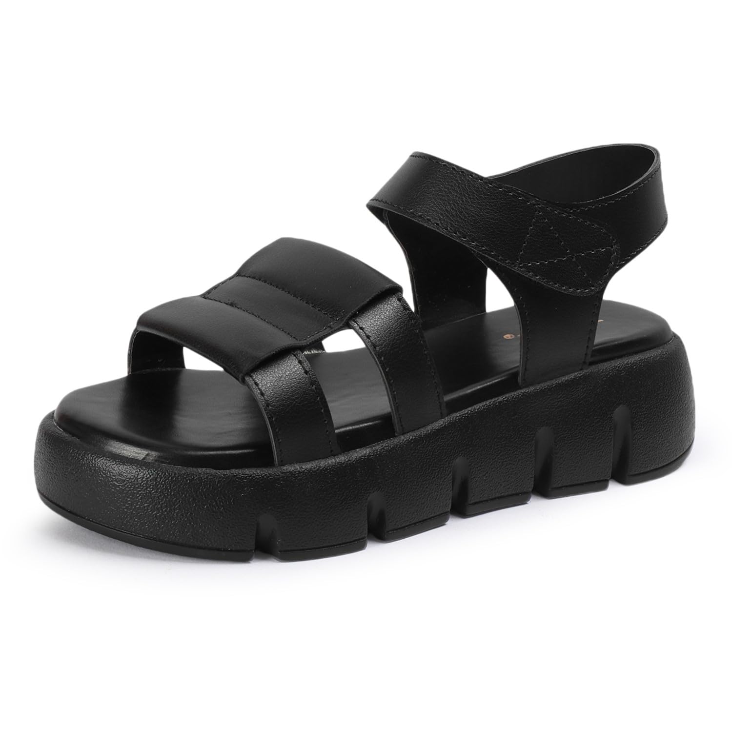 Vendoz Women Casual Platform Black Sandals (PF400BL-36) (B0D5BN7LN8) Amazon Price History, Amazon Price Tracker