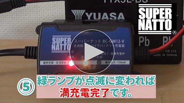 Amazon.co.jp: SUPER NATTO 全自動バイク用バッテリー充電器 12V