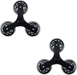 Faotup 2PCS 9.13" Black Stair Climbing Wheels Replacement,Stair Climbing Wheels for Cart,Stair Climbing Wheels for Trolley,3.54" Wheel Diameter,9.13×9.13×1.88inches