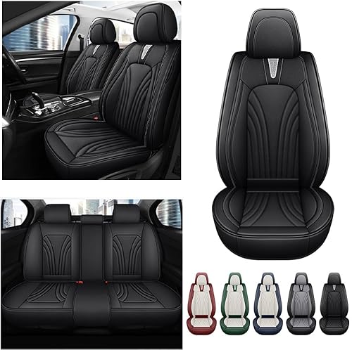 Juego de fundas de asiento de automóvil para Honda Civic 2003-2016, piel sintética impermeable, compatible con bolsas de aire y protector de cojín