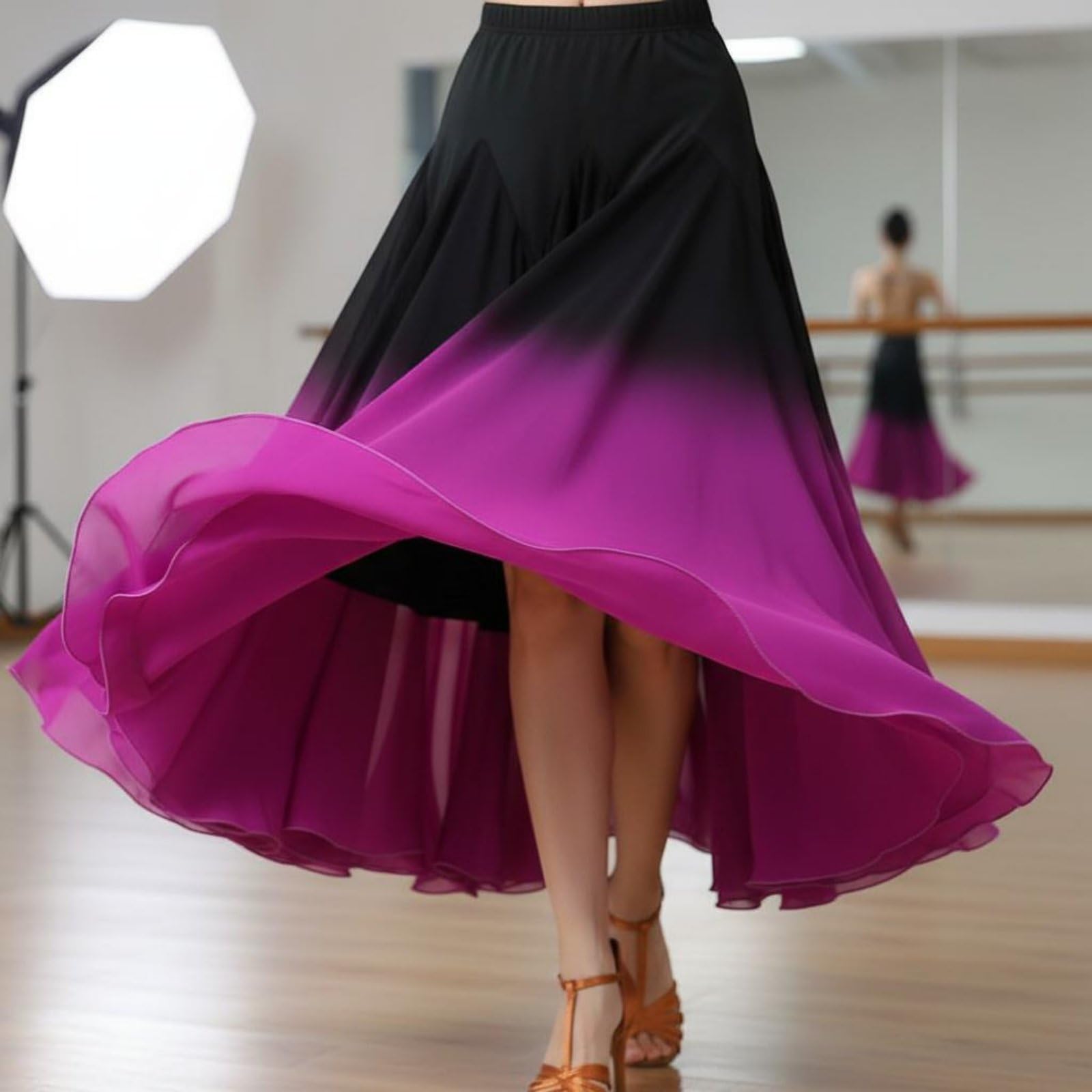 Jupe Longue Danse Salon Taille Élastique, As4, Alpha, Numeric_10, Numeric_10, Numeric_100, Regular, Regular, Array, Rose Vif