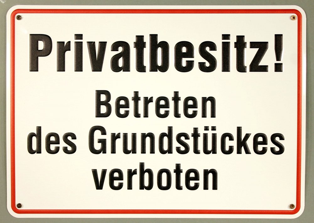 Buddel-Bini Aluschild „Privatbesitz“ – Wetterfest, Geprägt, 250x350 Mm Aus Deutscher Qualitäts-Aluminium