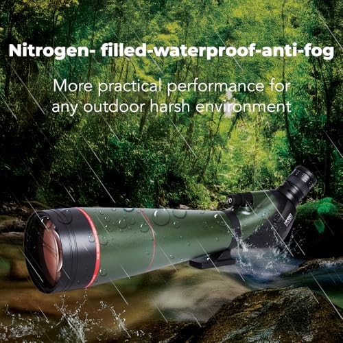 Image of Hiniso 100mm Spotting Scope with Tripod & Phone Adapter | 25-75x Dual Focus Zoom HD Telescope for Bird Watching, Stargazing, Target Shooting | Waterproof BAK4 Prism, Carry Case Included (25-75x100)