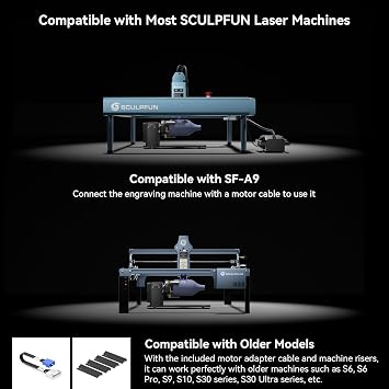 SCULPFUN RA Pro Rotary Chuck for Laser Engraver, 3 in 1 Multi-function Laser Rotary Module with 180 Adjustable Angle, Y-axis Jaw Chuck Rotary for Engraving Cylindrical Objects,Tumbler, Ring