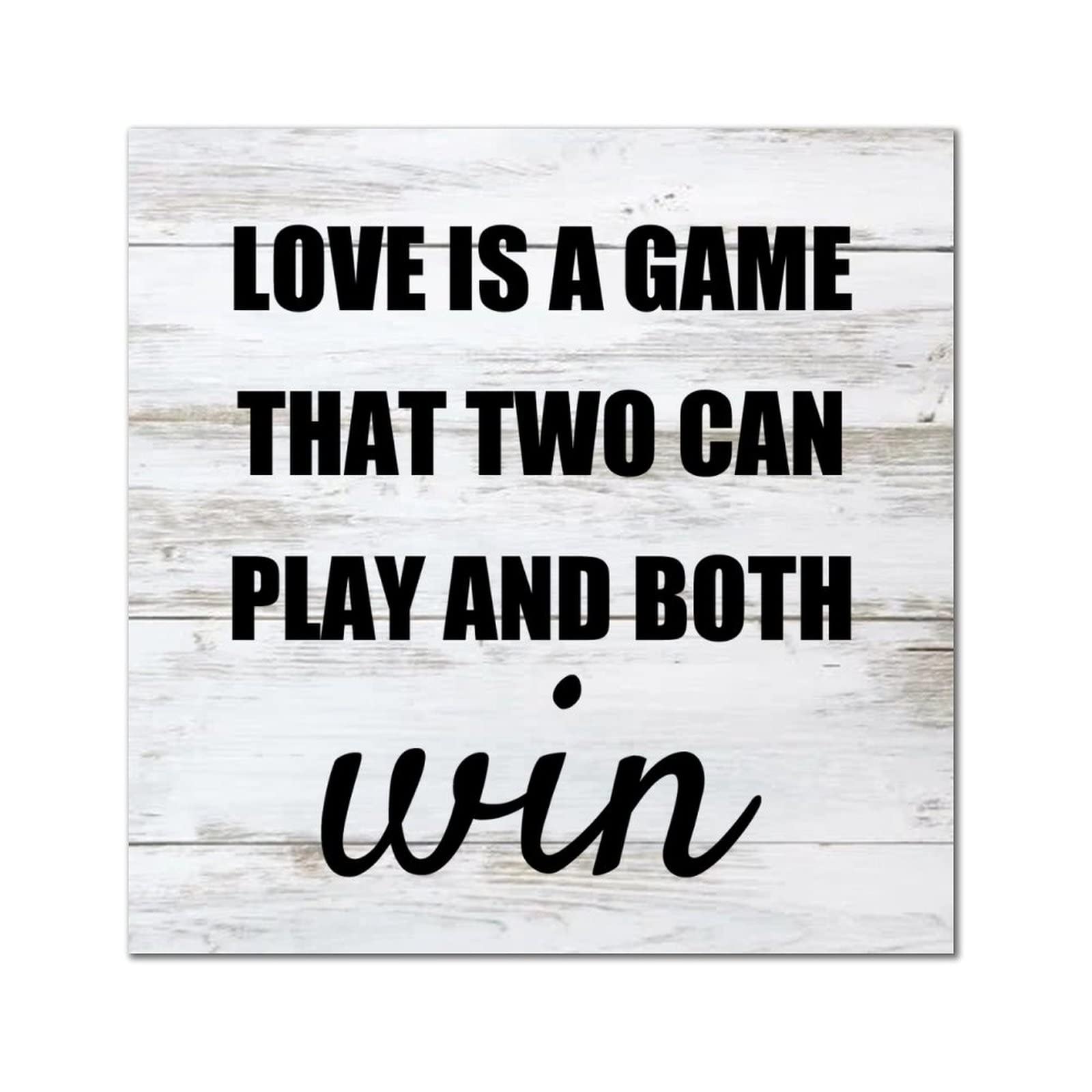 Plaque en bois Love is A Game message romantique cadeau pour couple maison