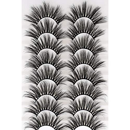 25MM Dramatic Faux Mink Eyelashes Luxurious Natural Fluffy Lightweight 8 Pairs False Lashes Pack Handmade Volume Fake Eyelashes by HeyAlice