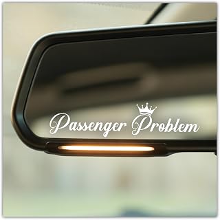 (3 Pcs) Passenger Problem Mirror Sticker Funny Car Rear View Mirror Vinyl Decal for Vehicle Window Laptop Motorcycle Humorous Driving Quote Waterproof Auto Interior Decor 4 inches