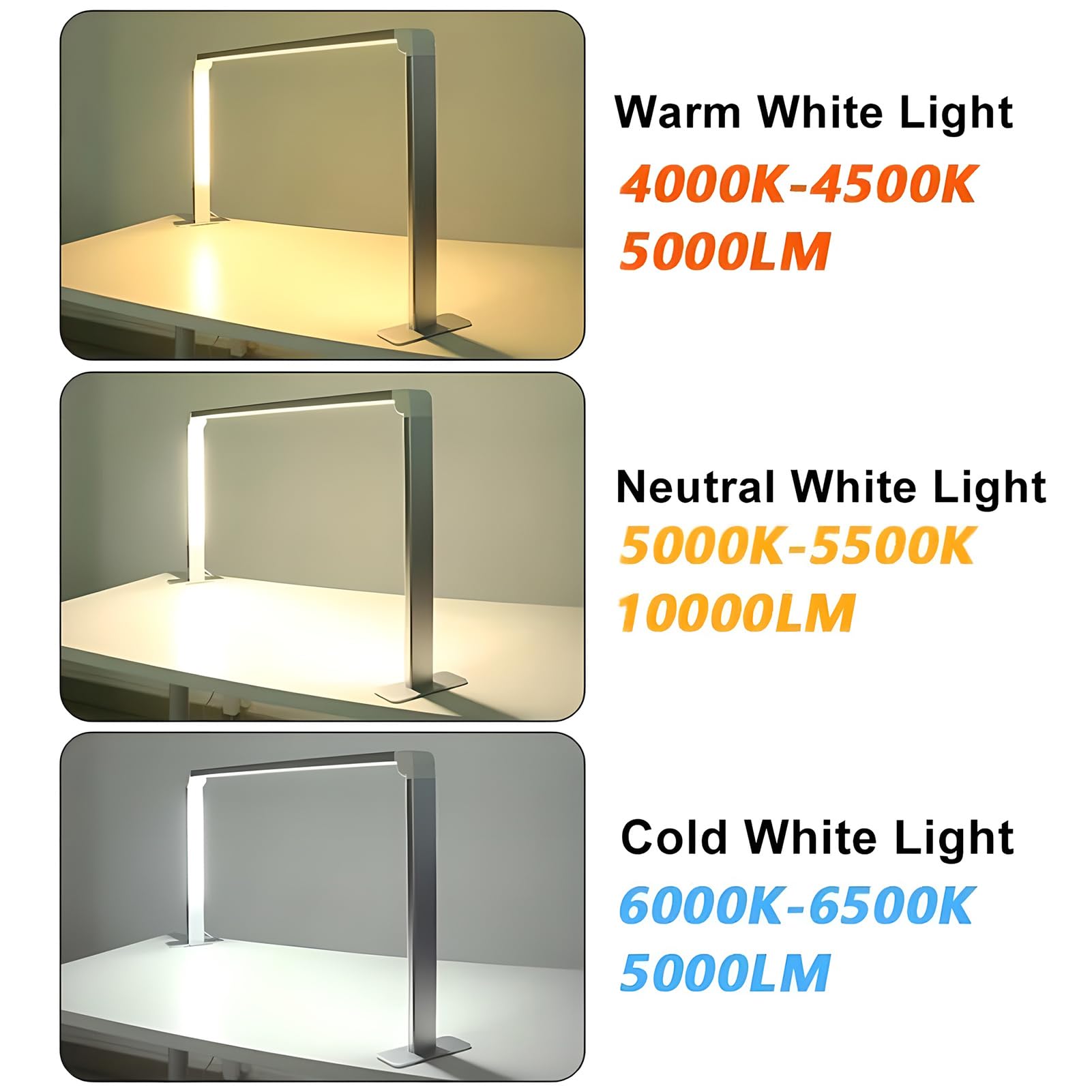 Lampa biurkowa LED z CRI >95, 36 W płynna regulacja ściemniania i 3 temperatury barwowe, składane ramię aluminiowe, bezcieniowe oświetlenie z 3 stron do zastosowań w technice paznokci, malowaniu