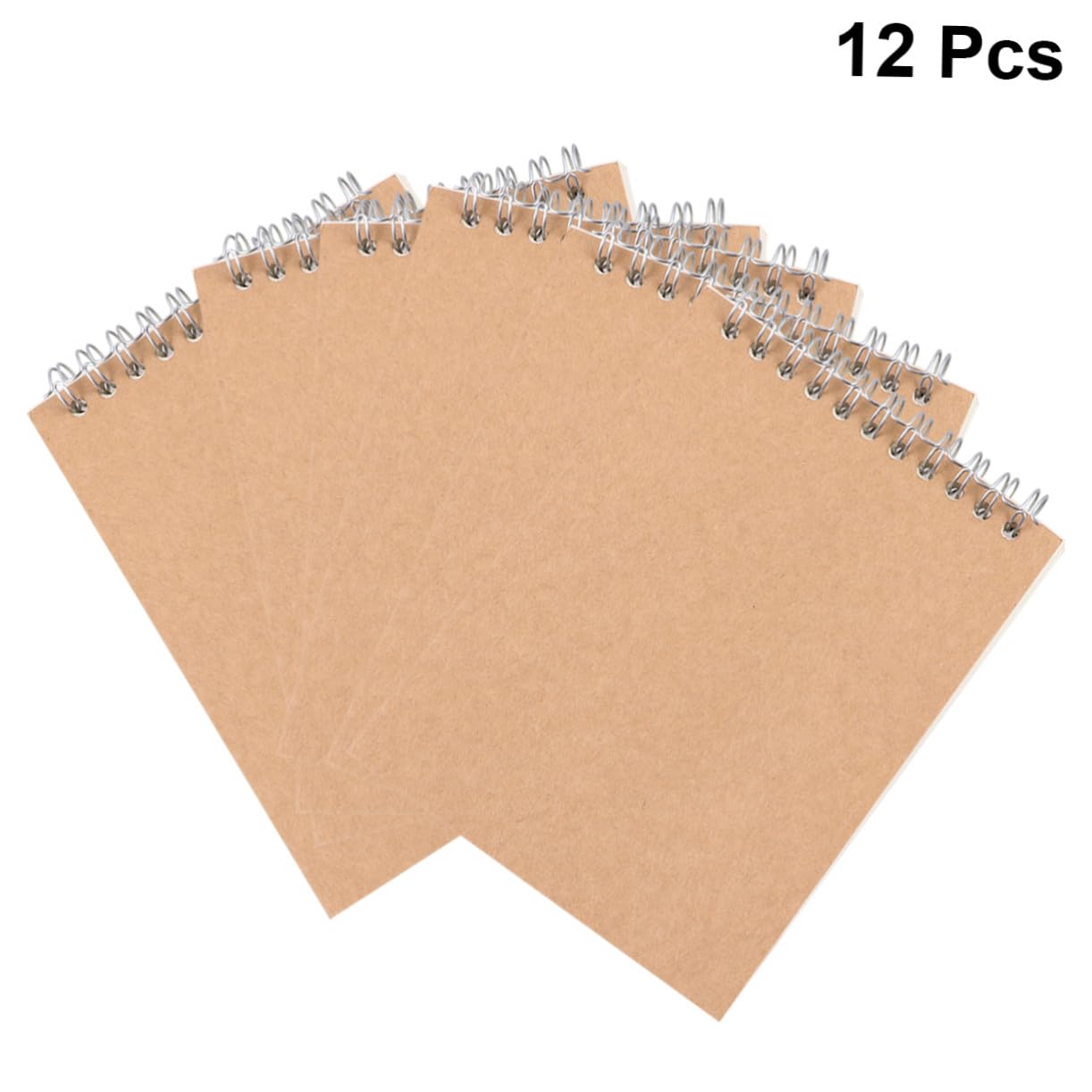 12 pièces Lot de Kraft à Spirale Cahier Vierge pour Carnet de Notes Bureau et Étudiant Polyvalent