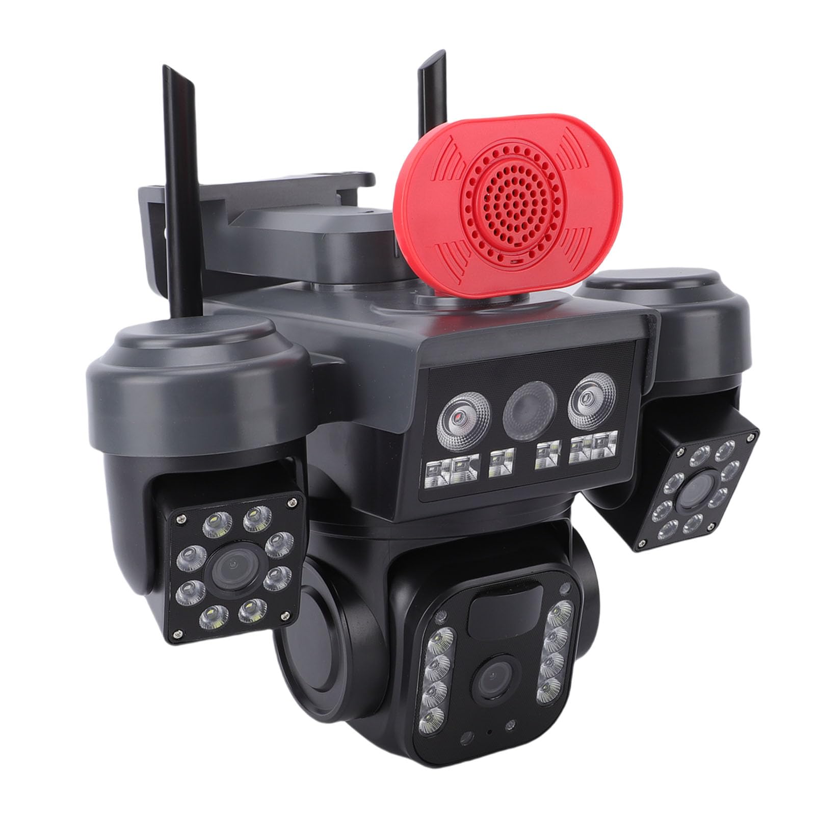 Tbest Potrójna Obiektywowa Słoneczna Kamera Bezpieczeństwa Bezprzewodowa Kamera 360 Stopni Wi-Fi 2,4 GHz Zewnętrzna, Odporna na Warunki Atmosferyczne Detekcja Ruchu AI do Nadzoru w