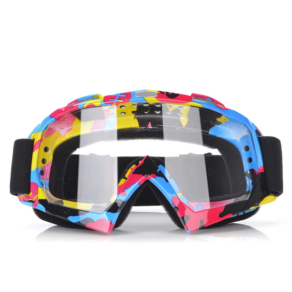 Gogles de moto Verres Couleur à coupe-vent Colorgle VTT hors route Dirt Vélo Poussière Vike Verres anti-vent MX Lunettes MX