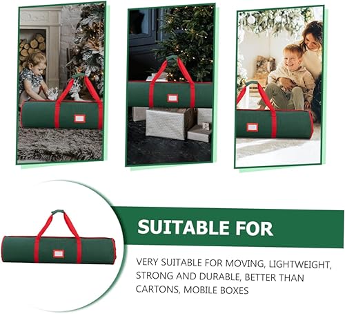 Miniatura 6 de Angoily Bolsa de almacenamiento de lona para árbol de Navidad, organizador de almacenamiento de Navidad, contenedor de almacenamiento de regalo para