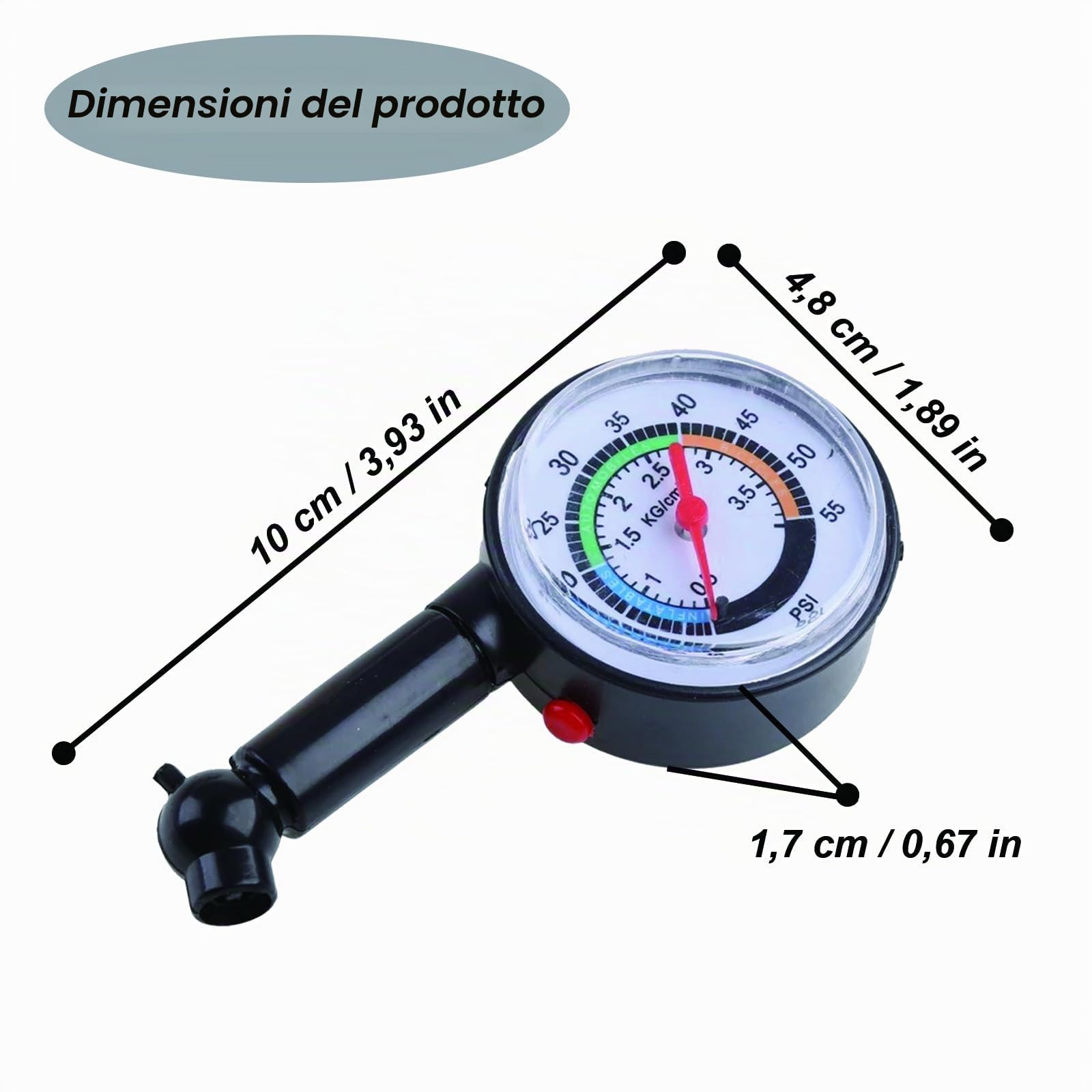 Manometro Pressione Gomme, Manometro Meccanico Professionale per Moto, Rester di pressione per pneumatici, Manometro Digitale Pressione, per Auto Moto Biciclette, Plastica