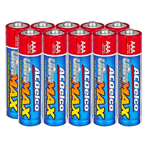 ACDelco UltraMAX 10-Count AAA Batteries, Alkaline Battery with Advanced Technology, 10-Year Shelf Life, Recloseable Packaging