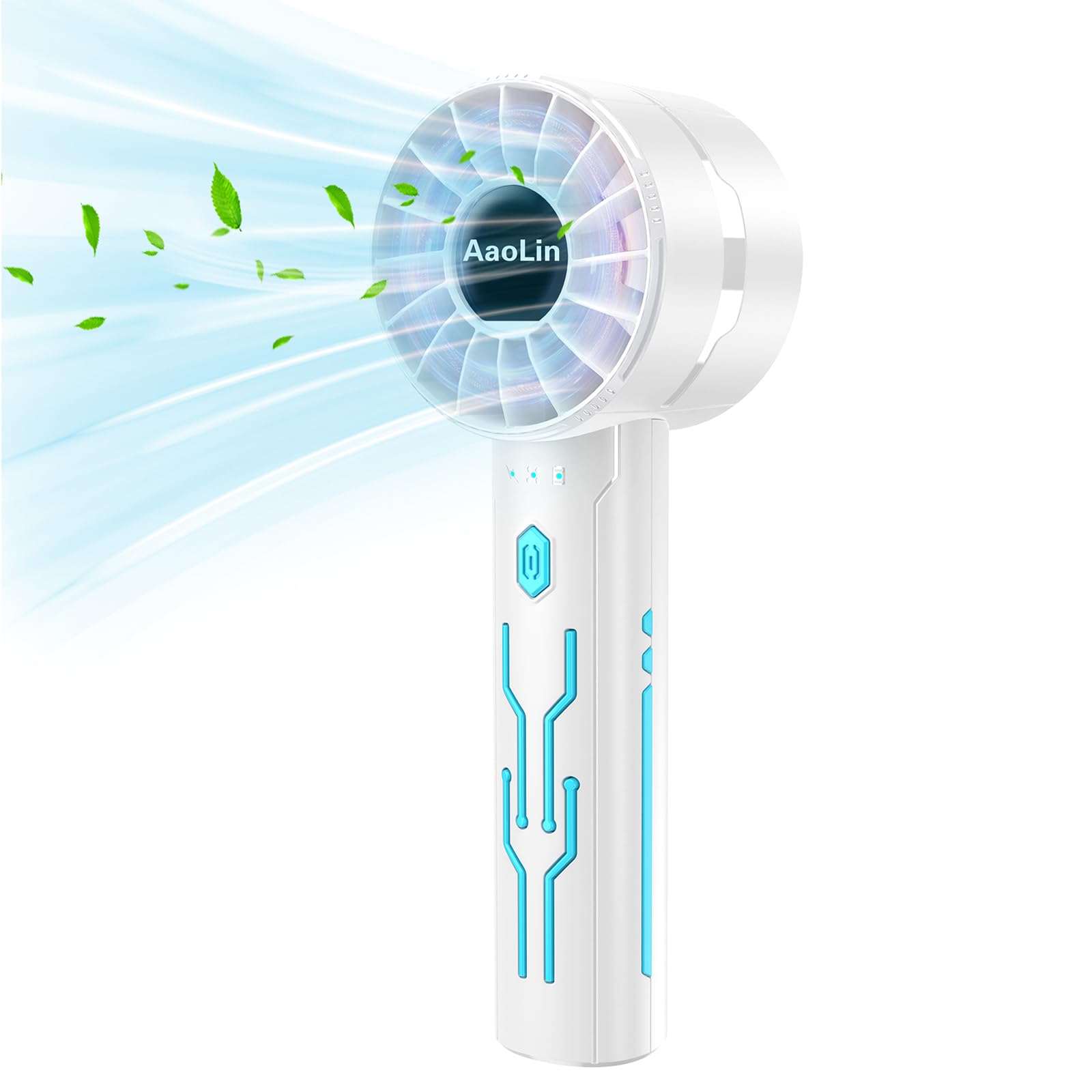 Portable High Speed Mini Handheld Fan, USB Rechargeable Neck Personal Mini Fan(7000 RPM high speed motor,Lasts 4-16 Hours) 4-speed powerful Wind Fans for Summer Outdoor Traveling,Gifts for Kids