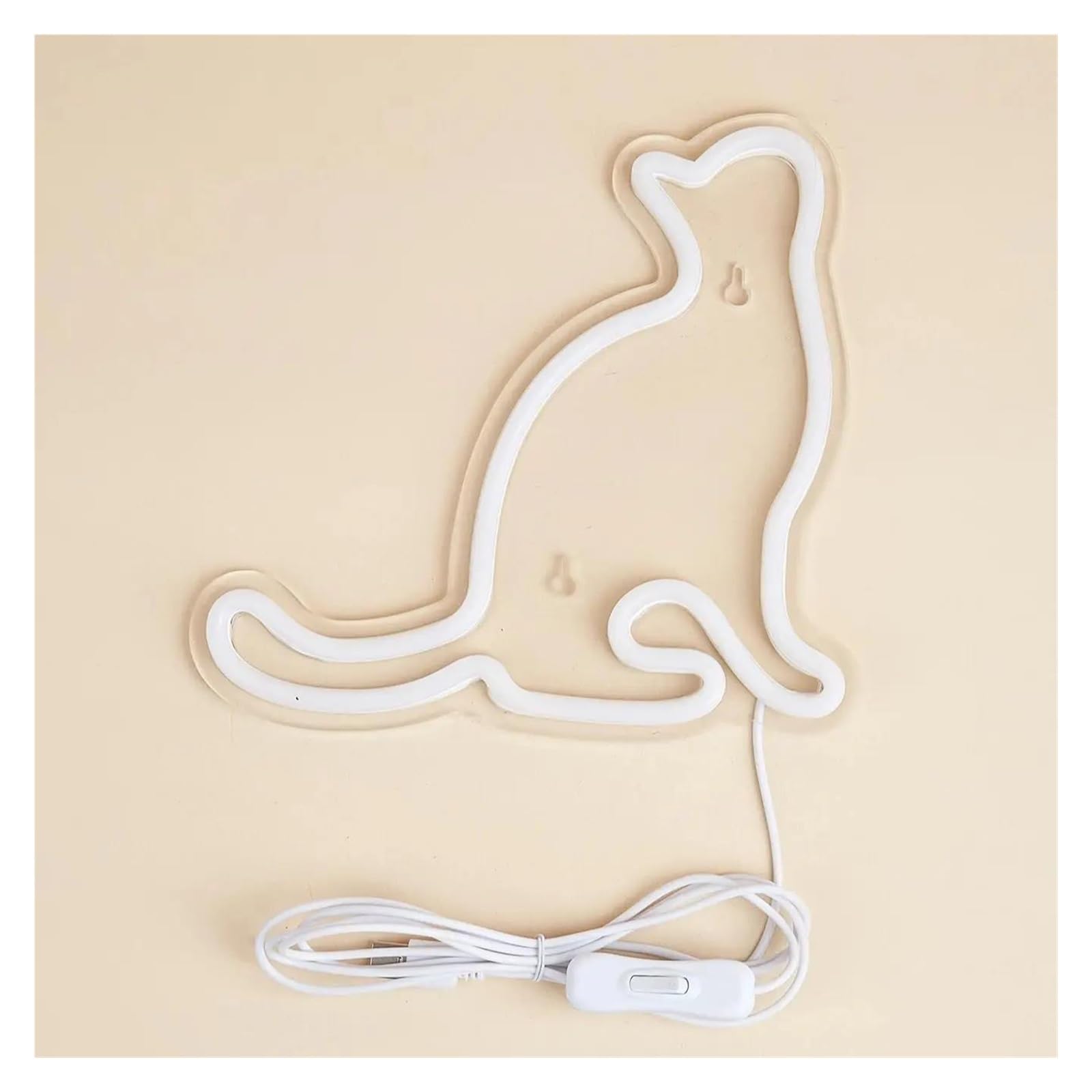 LED néon signe Panneau Néon LED En Forme De Chat Alimenté Par USB Pour Décoration Murale De Chambre À Coucher, Lumière Pour Les Vacances 22.5cmx21.5cm