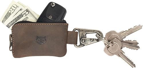 Miniatura 5 de Hide & Drink, Llavero de coche y monedero para cinturón hecho a mano de cuero de grano completo - Bourbon Brown