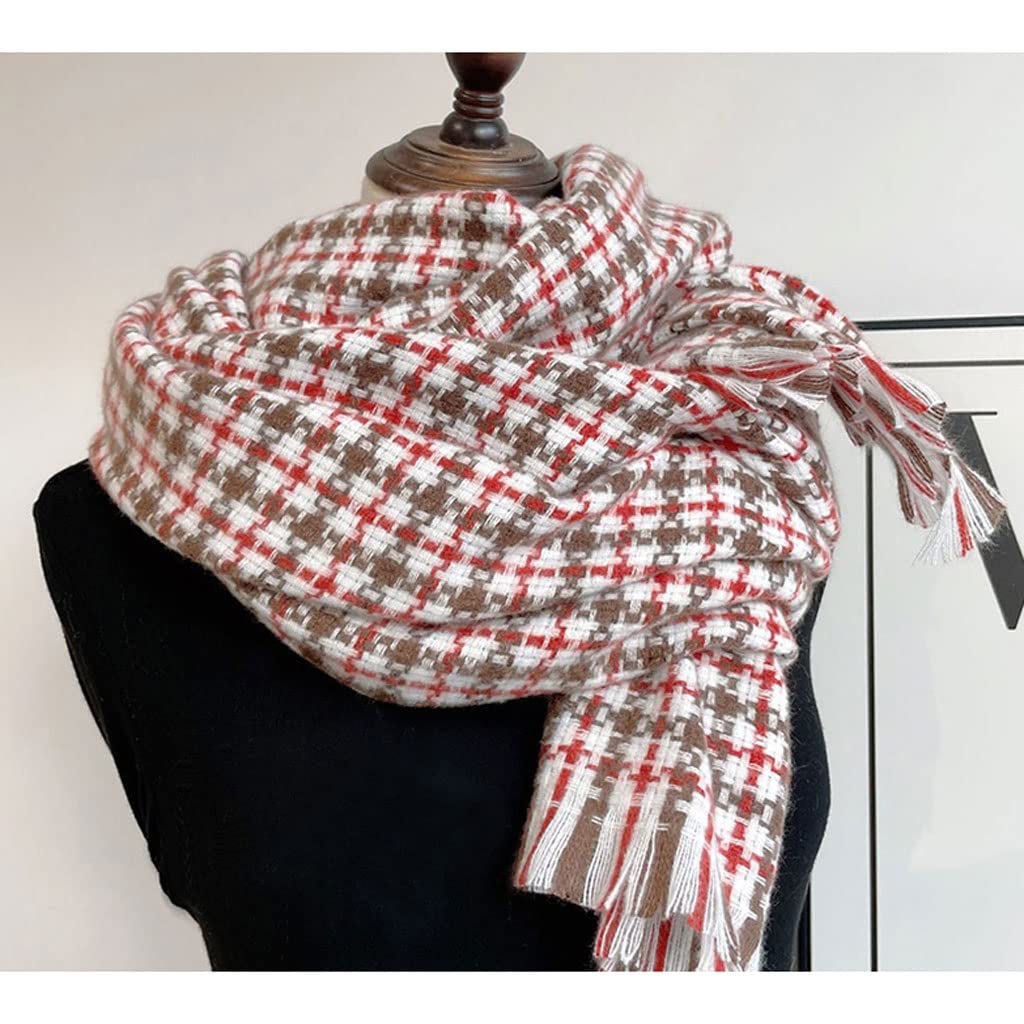 Sciarpa Scialle Addensare Caldi Imitazione Sciarpa Cashmere For Le Donne Natale Classico Plaid Lungo Inverno Coperta Invernale Involucri E Sciarpe Stola Elegante