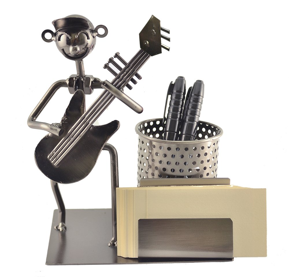 Guitar Player Pen and Business Card Holder