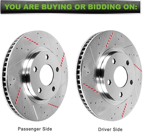 Miniatura 301 de SCITOO Juego de 2 frenos de freno ranurados traseros para Chrysler Town & Country, 08-16 para Dodge Grand Caravan, 09-13 para Dodge Journey, 12-15