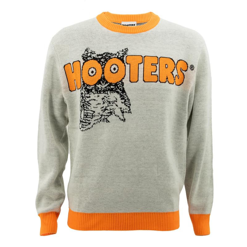 Ripple Junction Hooters Men's Premium Knit Sweater Officially Licensed Warm and Comfortable Holiday Wear Mens Knit Sweat