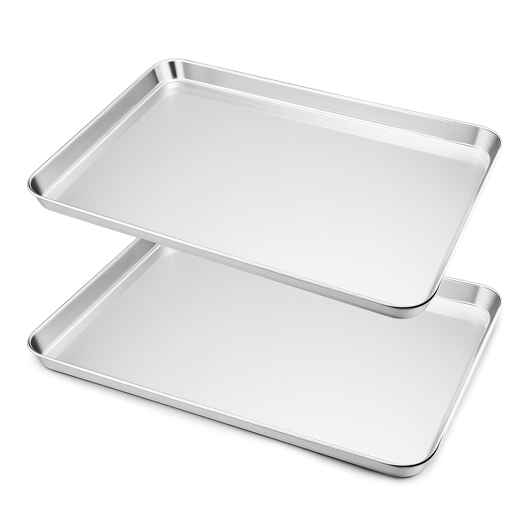 HaWare Extra Large Baking Tray Set of 2, Stainless Steel Oven Tray - 45 x 33 x 2.5cm, Cookie Sheet Pan for Baking Cooking Serving, Healthy & Non Toxic, Easy Clean & Dishwasher Safe