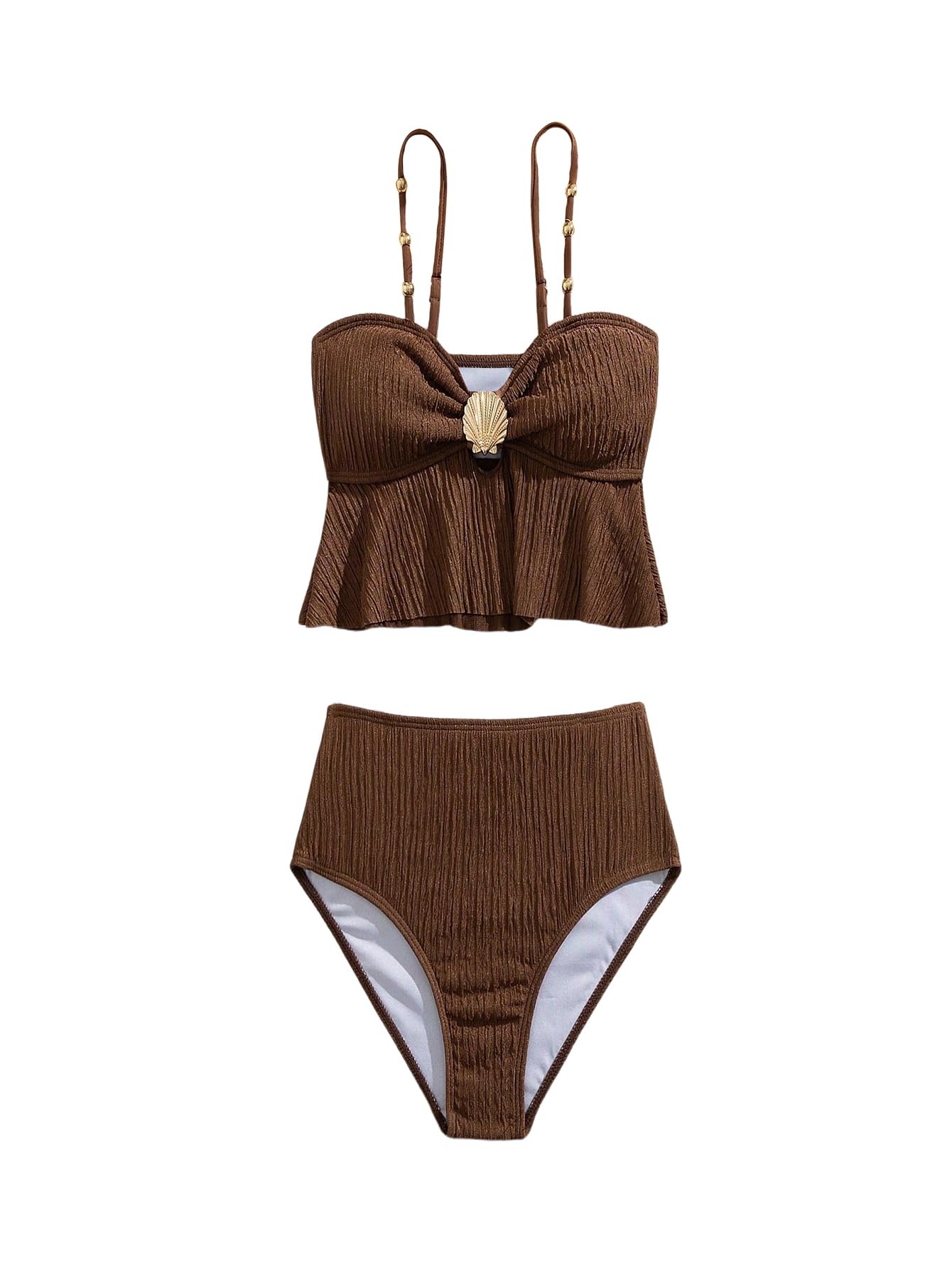 SweatyRocks Bikini adolescente niña 122-152 traje de baño de dos piezas con decoración moda de playa Cutecore Niñas bikini traje de baño