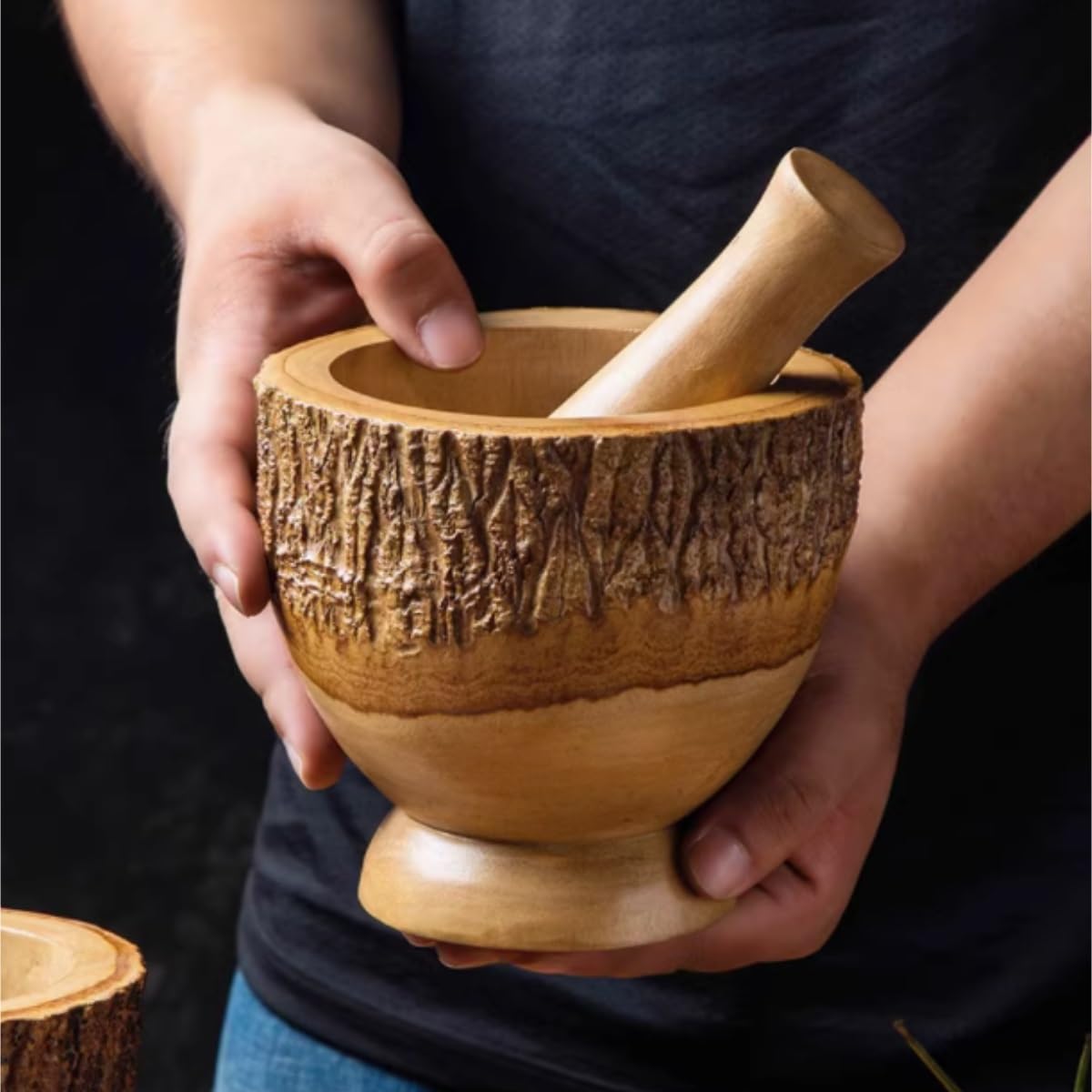 Moździerz i Tłuczek Zestaw Drewniany Tłuczek Do Czosnku Moździerz Ręczny Artefakt Do Pasty Czosnkowej Młynek Domowy Tłuczek Miska Guacamole
