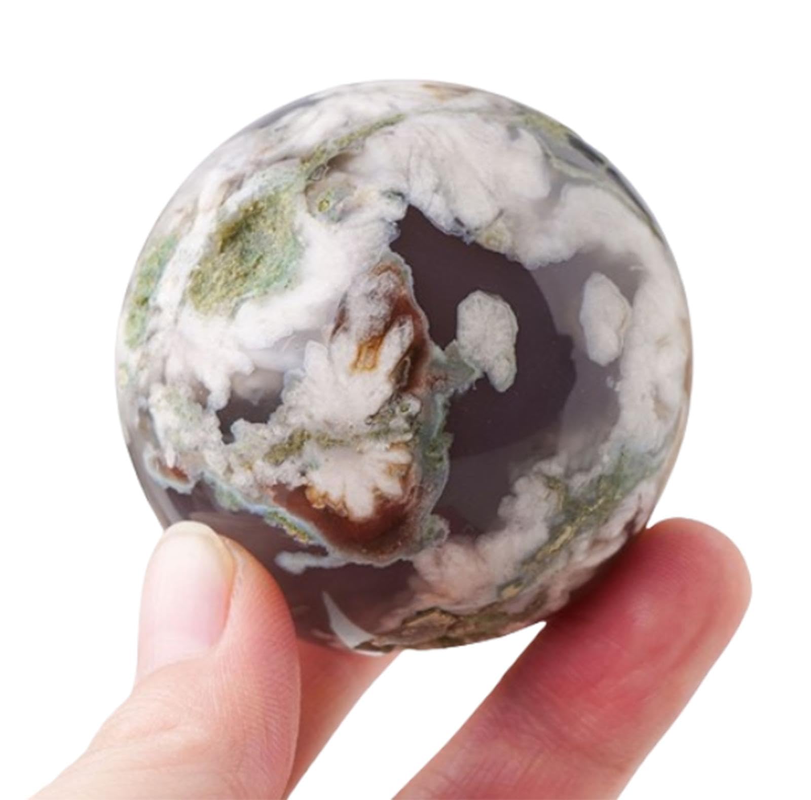 PKNVKZIDK Agate Gemstone Sphere Crystal Ball Home Office Decoration Collection for Divination Photography Decor,40-50mm