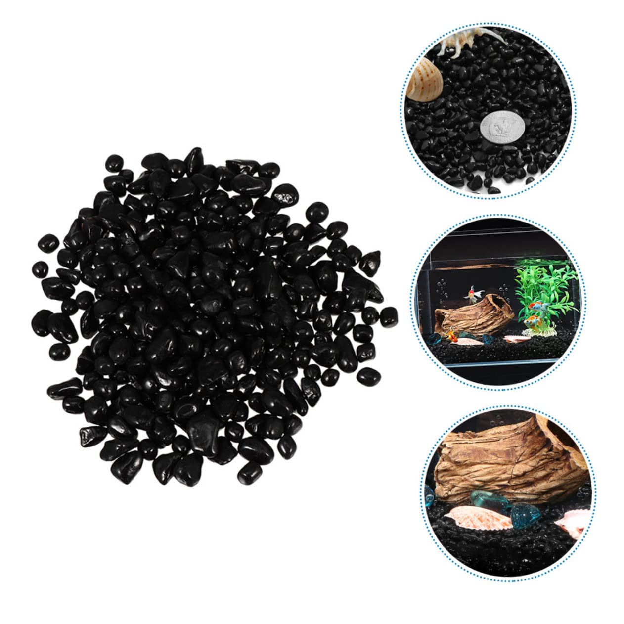 1torba Gravel Akwarystyczny Czarny Perłowy Dekoracyjne Kamienie Do Akwarium Żwir Do Terrarium Dla Rybek