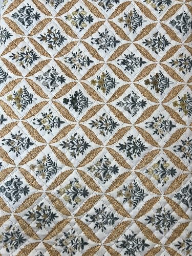 Image of JAPA Golden Diamond Snowflake Quilted Velvet L-Shape Seat-Only Sofa Cover for 3+2 Seater - Non-Slip Washable Daily Use Sofa Protector, Luxury Sofa Mat for Living Room