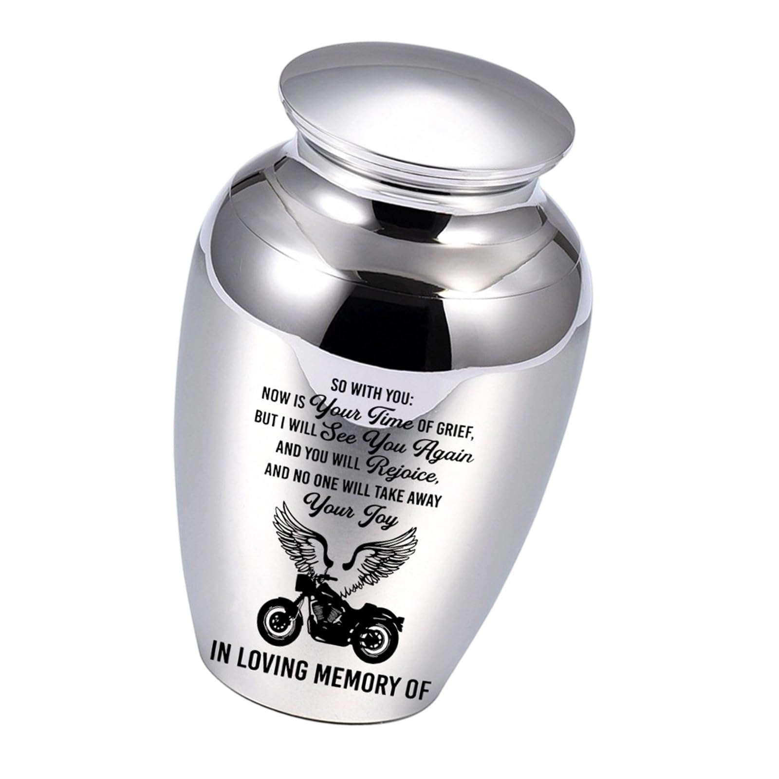 Buxuaaaa 2.5inches Tiny Cremation Urn Aluminium Pet Urn for Dog and Cats Ashes Holder Pet Memorials Keepsakes with Angel Wing Print Cremation Urns for Human Ashes