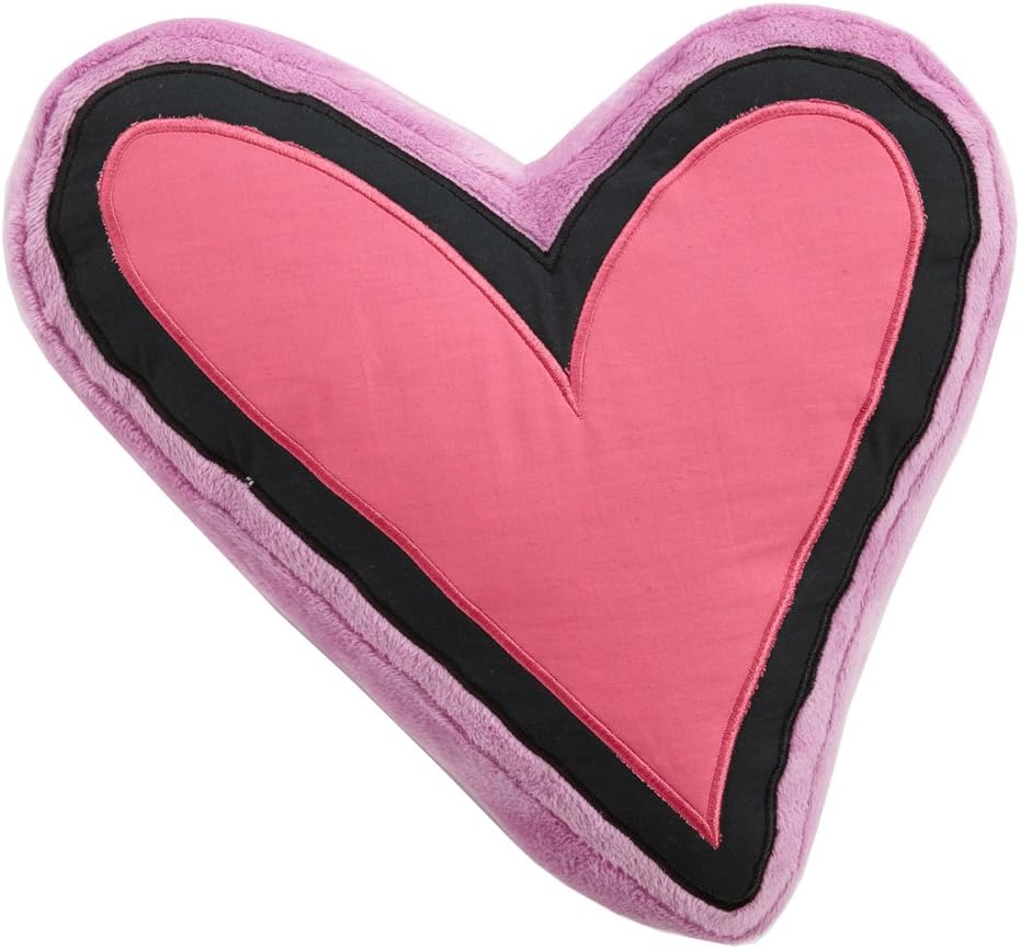 One Grace Place Sassy Shaylee Decorative Heart Pillow, Black/Pink/Purple