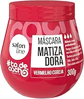 Salon Line, Máscara Matizadora #TodeCacho, Vermelho Cereja, Vegano - Para Cabelos Ondulados, Cacheados e Crespos, 300 g