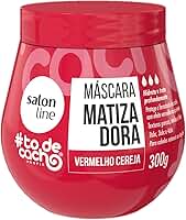 Salon Line, Máscara Matizadora #TodeCacho, Vermelho Cereja, Vegano - Para Cabelos Ondulados, Cacheados e Crespos, 300 g
