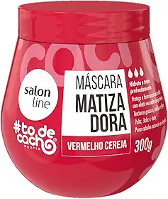 Salon Line, Máscara Matizadora #TodeCacho, Vermelho Cereja, Vegano - Para Cabelos Ondulados, Cacheados e Crespos, 300 g