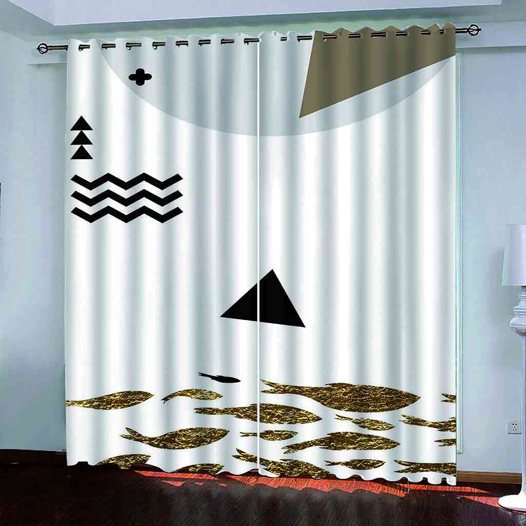 Rideau occultant à oeillets 300x270 cm style moderne or pour la maison
