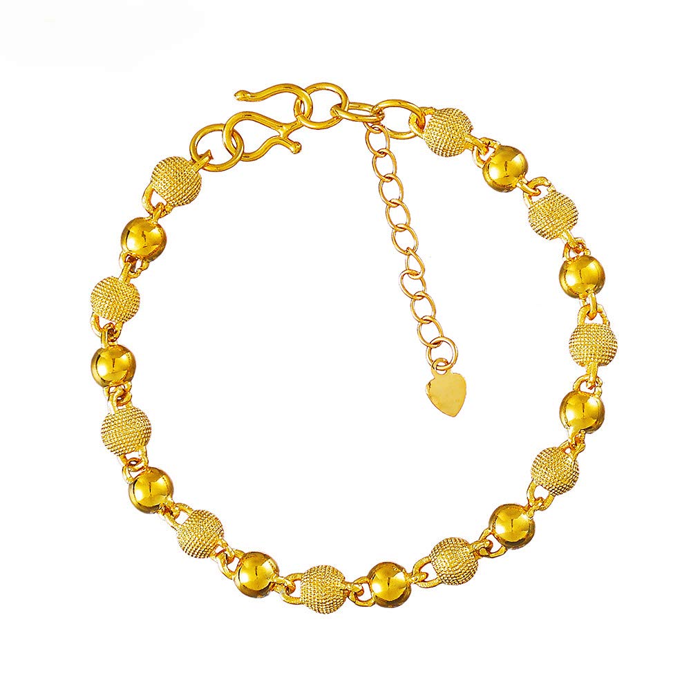 Ethlyn18K Gold Plated Beads Bangles Bracelets Party Accessories for Women Girls Gifts