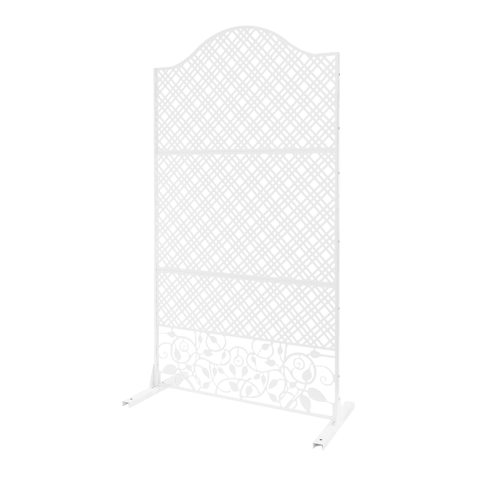 Protección visual de metal blanco, privacidad de acero para exteriores, divisor decorativo de habitaciones, para salón, comedor, vestidor, apartamentos 100 x 50 x 185 cm