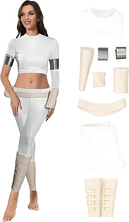 Womens Cosplay Costume Queen White Dress Suits Full Set Outfits Halloween Costume Adults