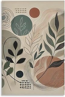 Boho Wall Art - Modern Abstract Botanical Print in Earthy Tones Painting...