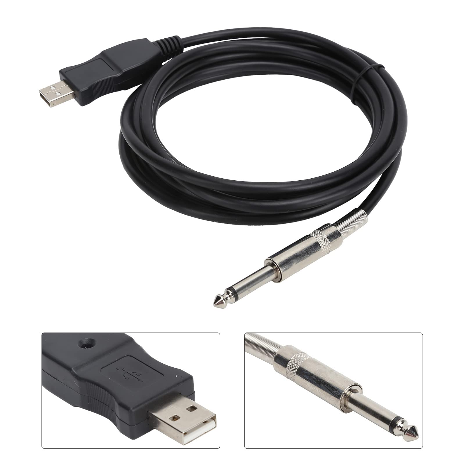 Wakects Kabel Gitarowy USB 3 Metry, Wbudowana Karta Dźwiękowa